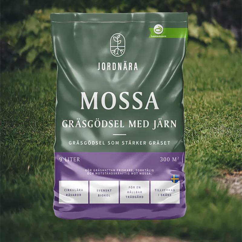 Gräsgödsel Mossa Jordnära, NPK 9-1,5-4 + 6 Fe, 9 liter, ökar motståndskraft mot mossa, främjar grästillväxt.
