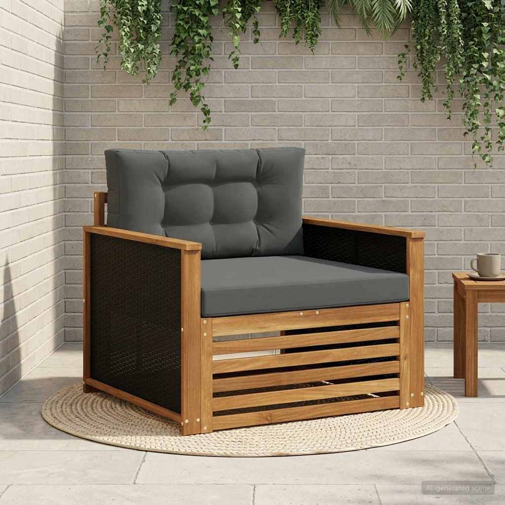 vidaXL Udendørs Mellem Sofa Naturfarvet