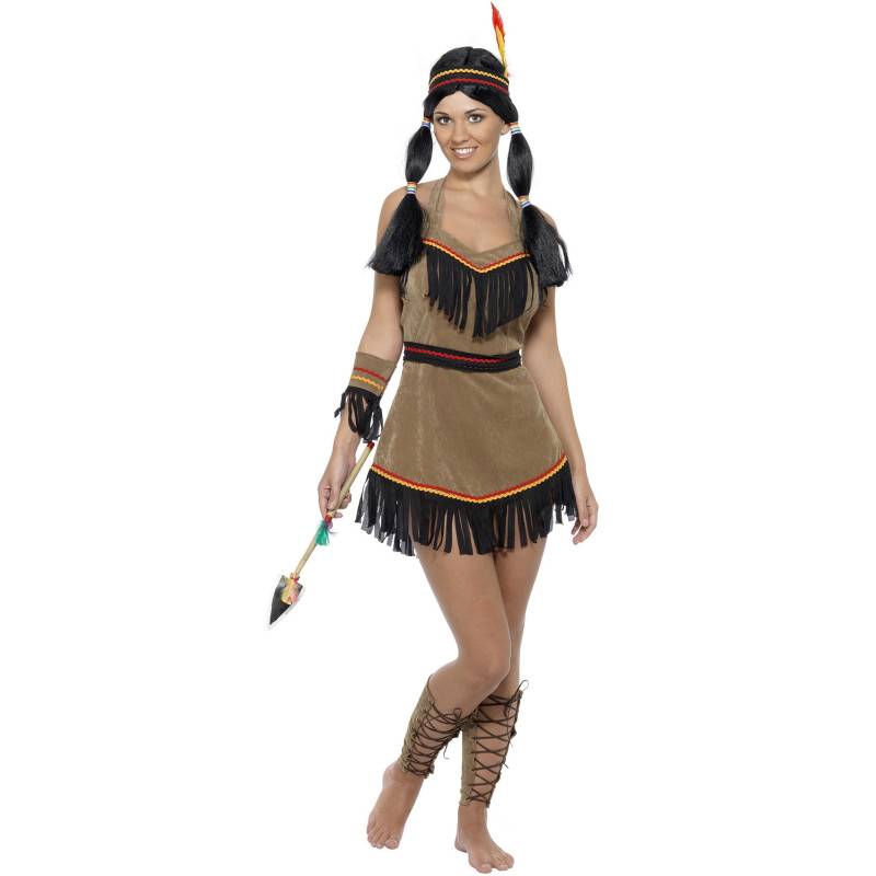 Generique - Damen-Indianerkostüm mit Fransen bunt