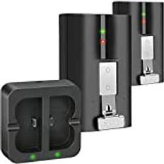 Laddstation och 2 paket utbytesbatteri med Ring,För Doorbell Camera 2/3/4, Spotlight-kamera, Kamera inomhus och utomhus, 6040mAh uppladdningsbart 3,65V Li-ion-batteri