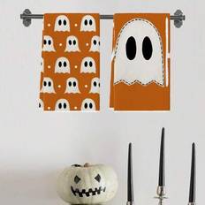 2 st Halloween kökshanddukar orange spökhanddukar medicinflaska dödskalle skelett bondgård heminredning kökshanddukar (40*60 cm)
