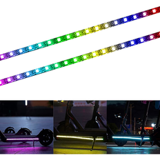 Elektrisk Scooter LED Strip Light, 2 Pak Nat Cykling Foldbar Farverig Lampe Vandtæt Sikkerhed Skateboard Dekorative Tilbehør til Xiaomi M365/pro,