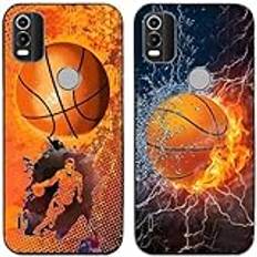 Fodral till Nokia C21 Plus I Cool Basketboll Tryckt I TPU Gel Silikon I 2 st Baktelefonskal Skal