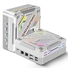 KingnovyPC Ryzen 7 7840HS Gaming PC 11 32GB DDR5 RAM 5600MHz 512GB SSD Mini stationär dator Gigabit Ethernet, 3x4K HD, WiFi6, White