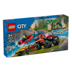 LEGO City - Firhjulstrukket brandbil med redningsfartøjer 60412