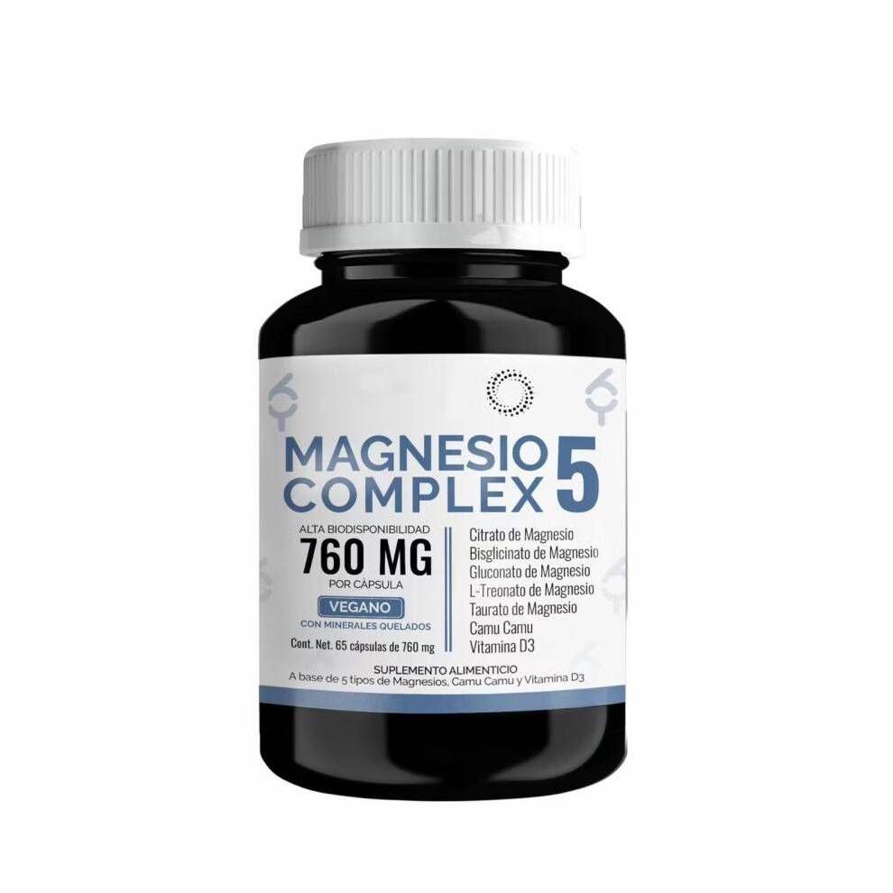 MAGNESIO COMPLEX Magnesium Complex 60 Capsules, High Absorption Supplement for Muscle Relaxation, Sleep Support, Energy Metabolism, Vegan Friendly