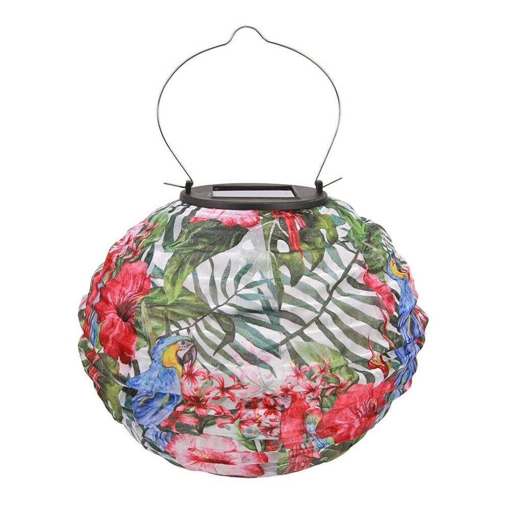 (Parrot,25cm/9.84in)Led Solar Cloth Party Hanging Decoration Lamp Colorful Balcony Ornaments Garden