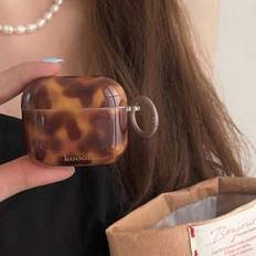 Apple Premium Amber Style AirPods Skyddsfodral Kompatibel med AirPods Pro, AirPods 2 & AirPods Pro Wireless Bluetooth 3:e generationen, Anti-Shock Cov - Brun (AirPods1/2,AirPods Pro,AirPods 3,AirPods Pro (2nd generation),AirPods 4)