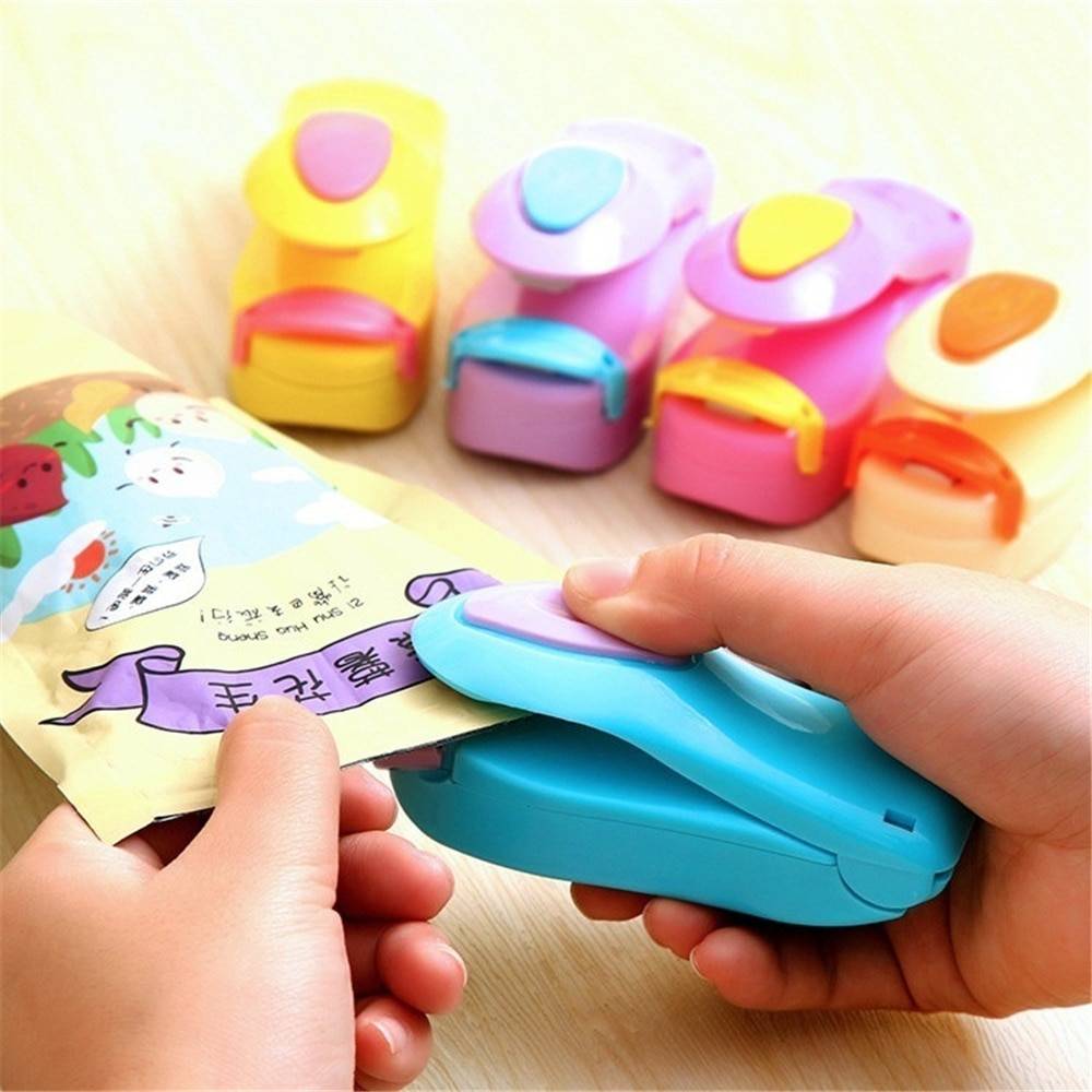Super sealer bärbar mini tätning hushållsmaskin tätningsmaskin sellador de bolsas de plastico зажимы для пакетов #tn14 - Gul