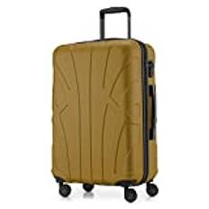 Suitline Koffer i 3 Größen, Vagnset Rollkoffer Hartschalen-Koffer Reisekoffer (55 cm, 66 cm, 76 cm) Zwillingsrollen, 15 Verschiedene Farben, Höst guld, 65 cm, Resväska