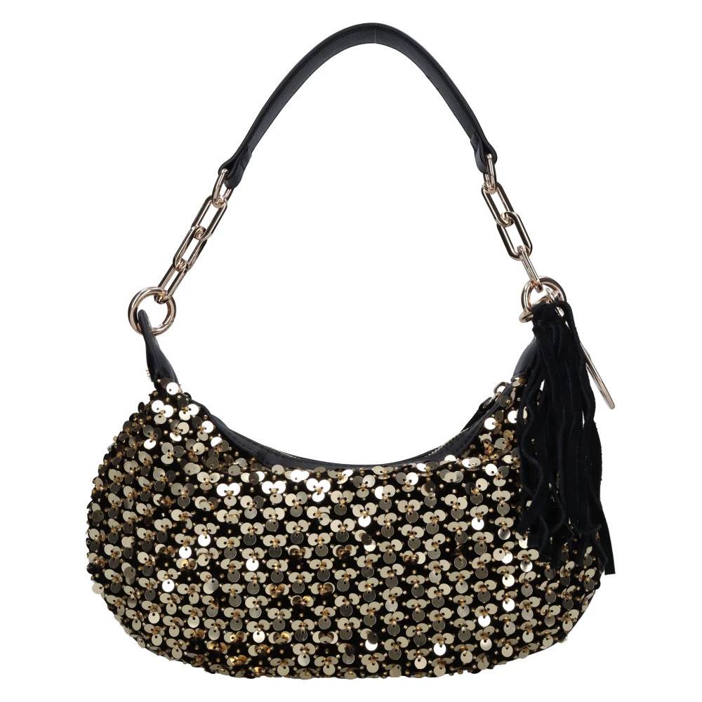 La Carrie Skuldertaske med pailletter - Tasker - Dame - Gul - ONE SIZE - Uld