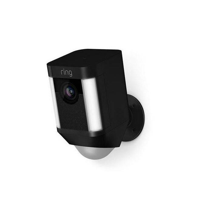 Ring Spotlight Overvågningskamera t. batteri  Sort ✓ På lager - klar til levering og afhentning_
