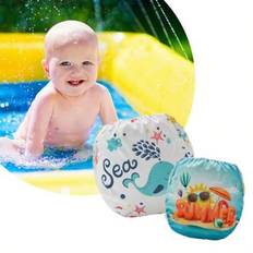 1/2 st Badkläder med tryck för nyfödda spädbarn, tecknade badbyxor för baby, vattentät läckagesäker blöjöverdrag badshorts - Multifärgad (Strand st,Ocean 1 st,Badbyxor 2st,Lilla havet)