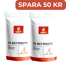 2-pack Upgrit C8 MCT-pulver, 250 gram