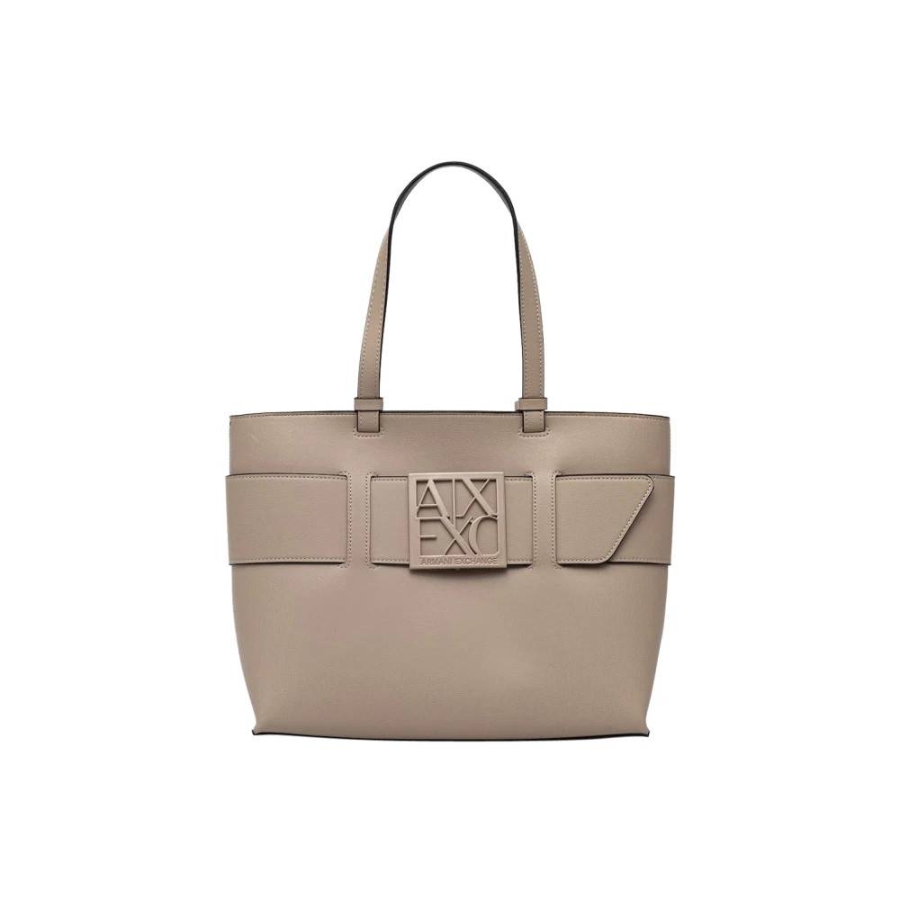 Armani Exchange Shopper Bag - - Tasker - Dame - Beige - ONE SIZE - Uld - Shopper Bag