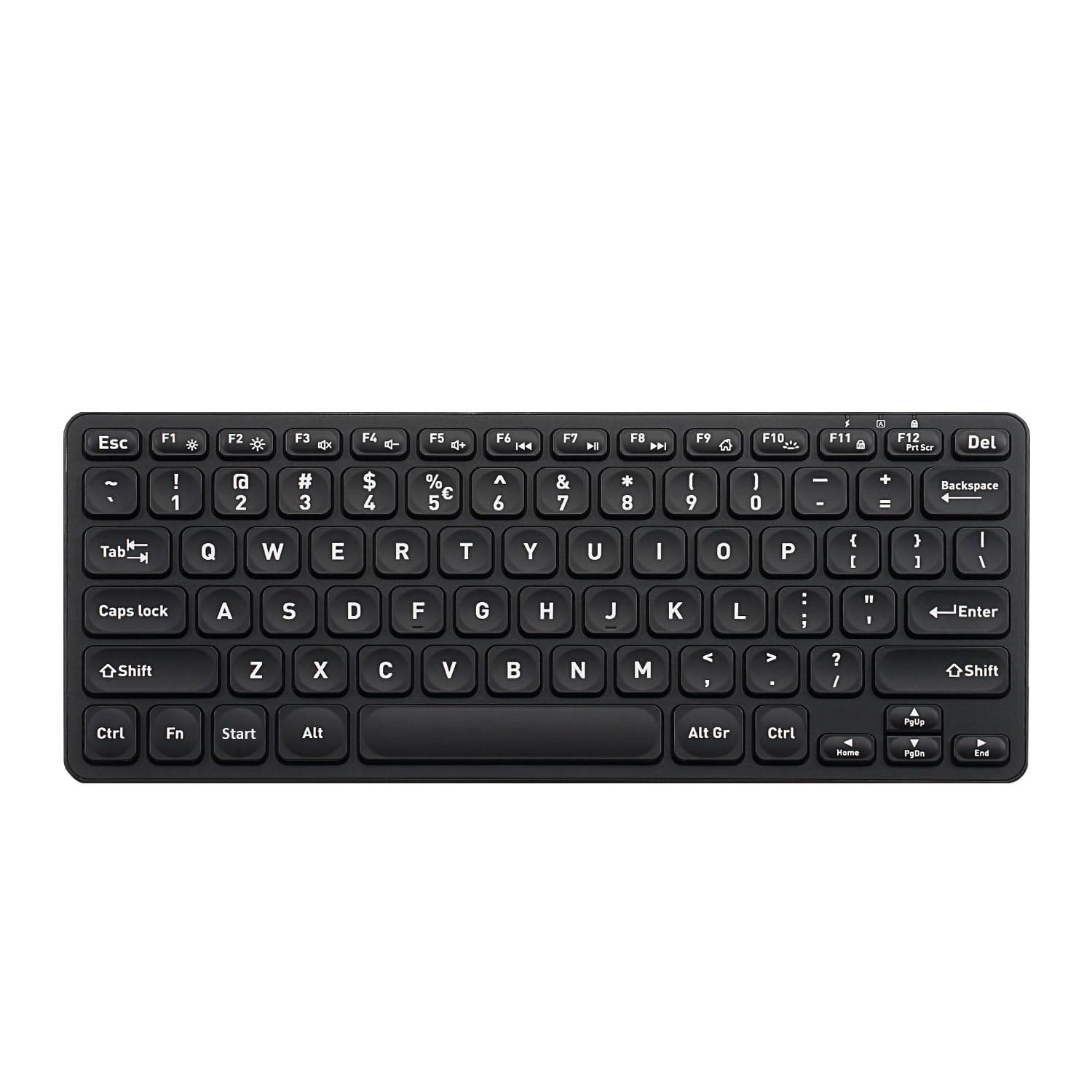 Perixx Wireless Backlit Keyboard Tenkeyless Mini Keyboard Rechargeable USB Receiver Pantograph Keys White Backlight PERIBOARD-732BTC 2.4G - -