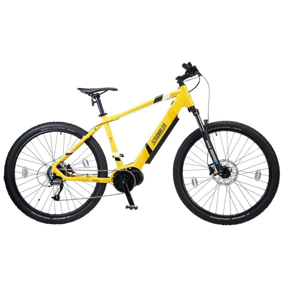 Elcykel Scrambler 1C 27.5" Gul med centermotor Gul 12,8Ah 36V 461Wh.