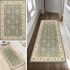 Poaegle boho-matta, löpare, hall, vintage, lång, halkfri, kökshoppare, tvättbar, abstrakt matta, löpare, 80 x 300 cm, hållbar, löpare, korridor, metervara