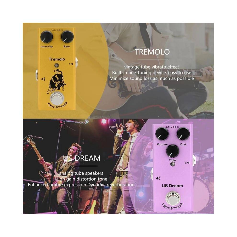Electric Guitar Effects Pedal Crnch Distoriton Bass Guitar Pedals Crnch Distoriton