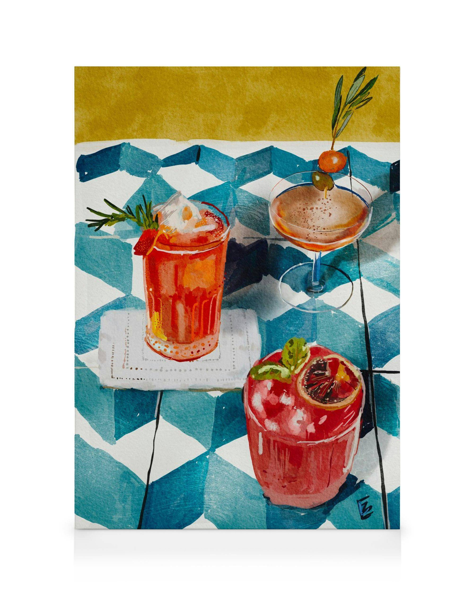 Canvastavlor Ekaterina Zagorska - Aperitivo Canvastavla (50x70 cm - Svart ram)