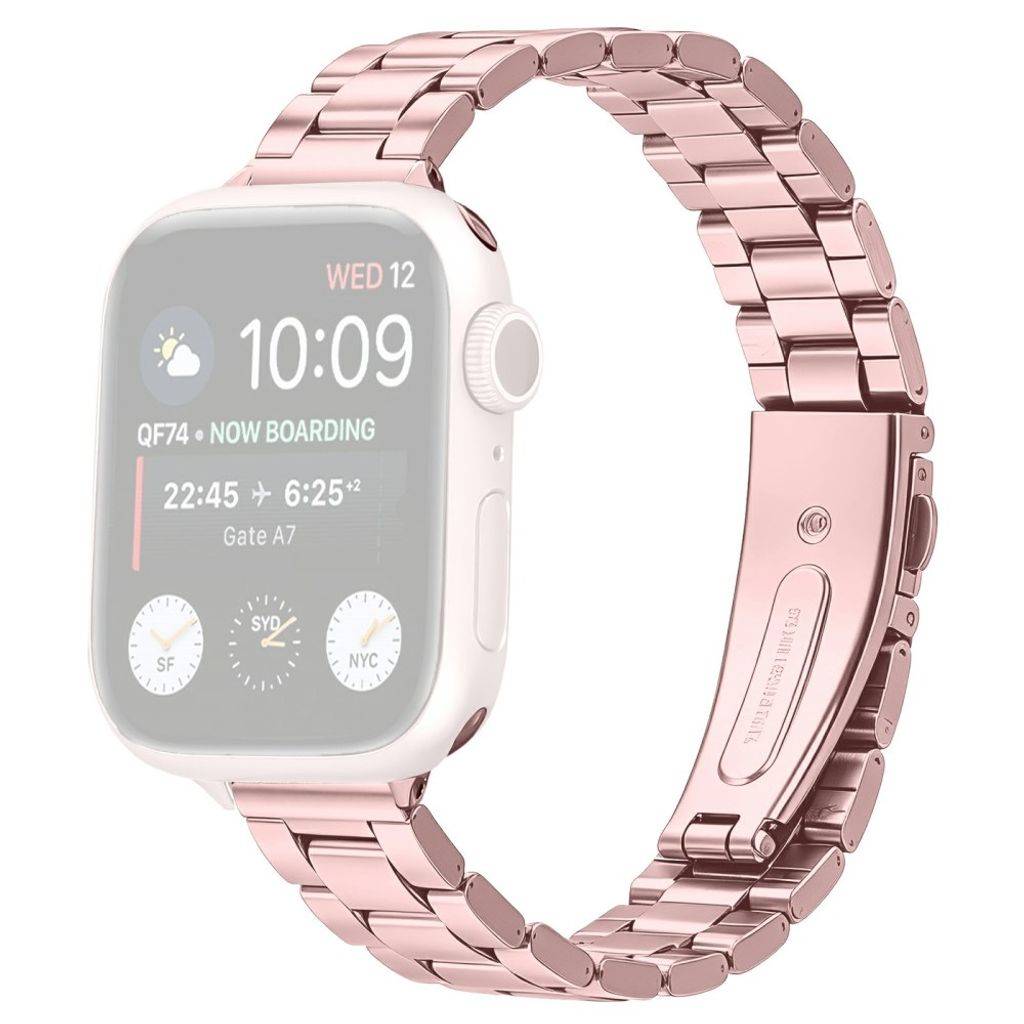 Apple Watch 49/46/44/42mm Urrem i rustfrit stål - Lyserød