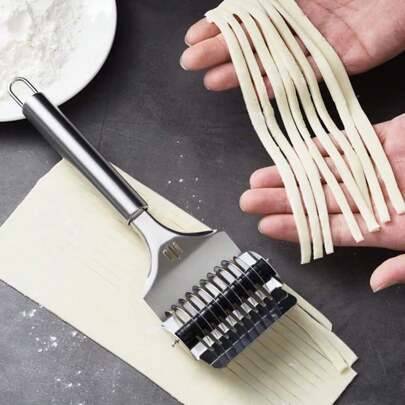 1 st pastamaskin i rostfritt stål, nudelskärare, degrulle, italiensk pastamaskin, handhållen degskärare, pastapress, köksredskap - slumpmässig färg, p - Multifärgad (Multi-size)