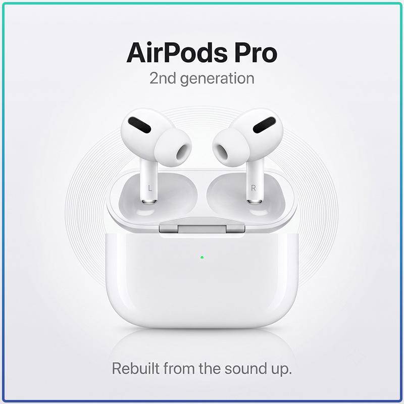 Apple AirPods Pro 2 Trådlösa Hörlurar Aktiv Brusreducering H2-chip Bluetooth 5.3 Hörlurar vit