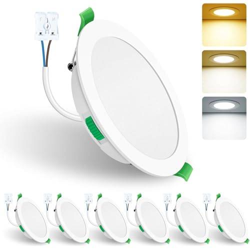 ALUSSO 6 Stück LED Einbaustrahler dimmbar,Ø145-160mm 3CCT IP44 Deckenspots