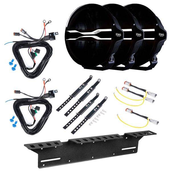 Extraljus STRANDS FOR9T Dragon Drive 9 V2 - Rund / 22 cm / 135W, 3 st - Komplett paket