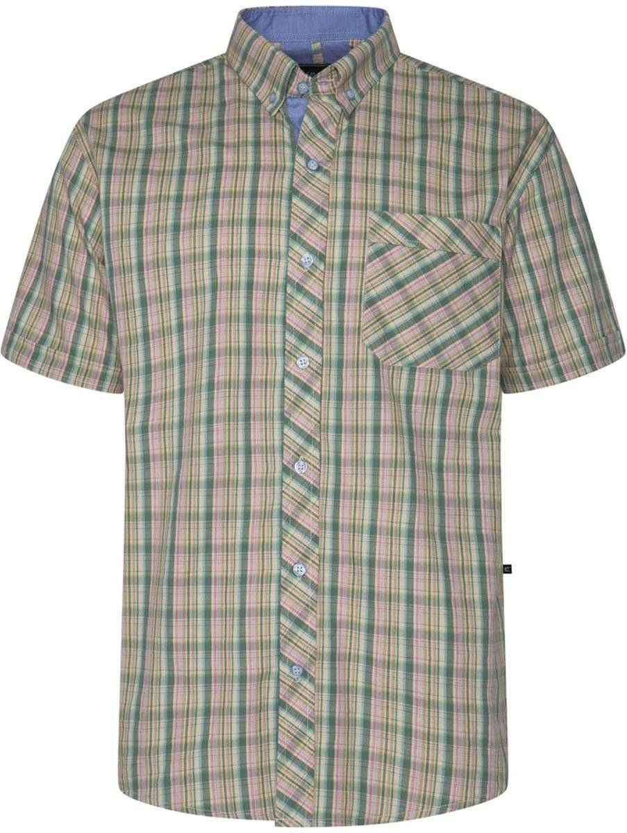 4XL - Skjorta i stora storlekar - Kam Jeans 6371 Checked Short Sleeve Shirt Multicolored