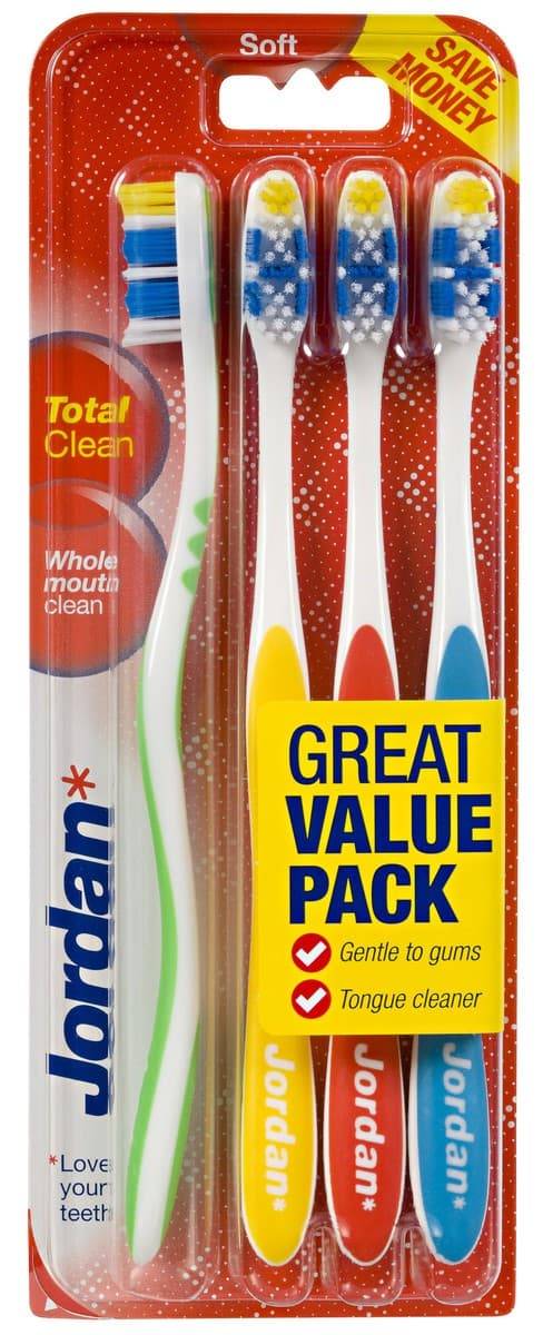 Jordan Total Clean Soft tandbørste 4 stk.