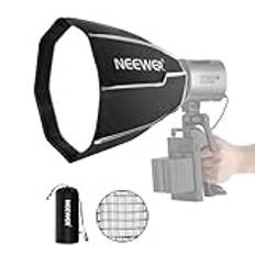 NEEWER 12 tum/30 cm åttkantig softbox med NEEWER-fäste, snabb vikning, snabbinstallation, mini-softbox med diffusorer/vaxkaka/väska för MS60 MS60B MS60C MS150B LED video studiolampa, NS3P