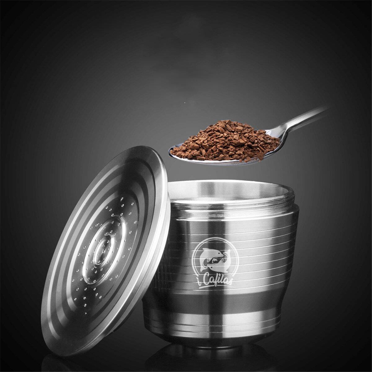 Kaffekapselkopp i rostfritt stål med återanvändbar filter för Nespresso U-maskin