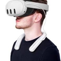 NEWDERY Akku für Meta Quest 3, 10000 mAh Powerbank zum Aufhängen am Hals für zusätzliche 3–5 Stunden Spielzeit, PD-Schnellladegerät für Oculus Quest 3S/3/2/1/Pro, Pico 4/4 Pro, HTC Vive, PSVR 2 – Weiß