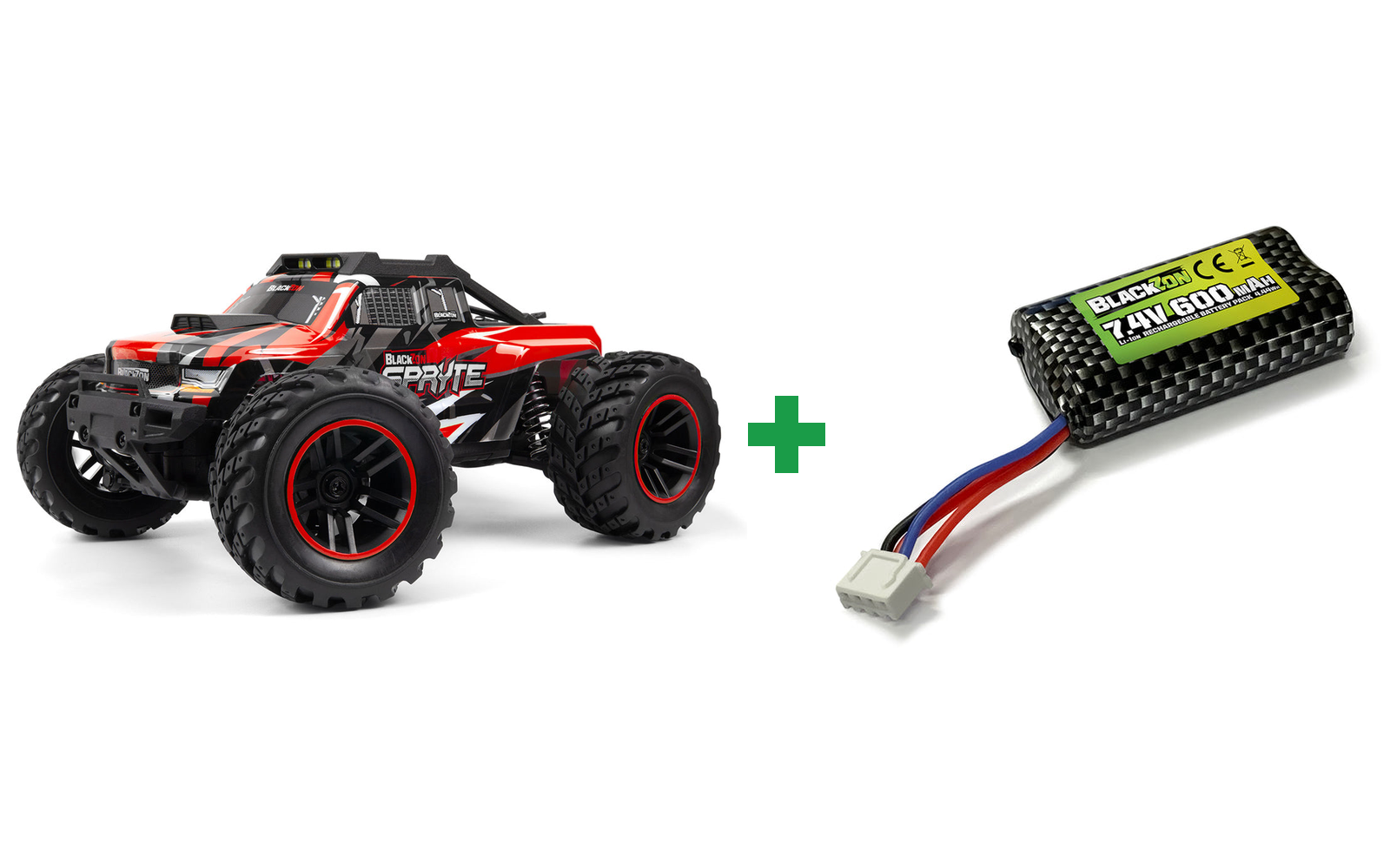 Spryte MT 1/20 4WD Electric Monster Truck - - Rød / Kompletpakke - Ekstra køretid! 50%