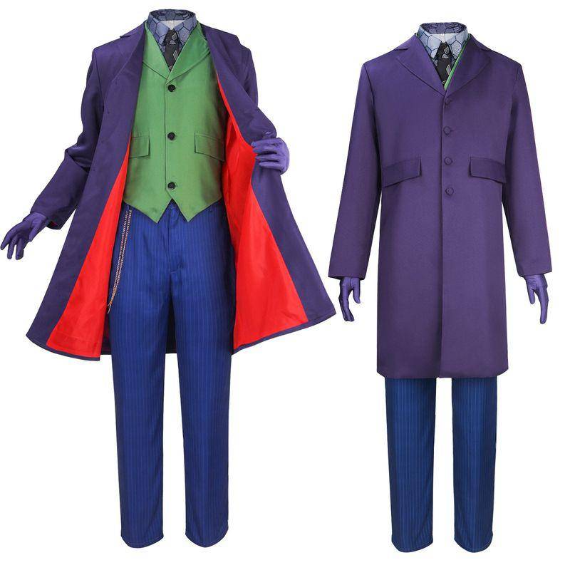 Heath Clown Cosplay Skräckboll Lila Clowndräkt Cosplay Outfit Set cm