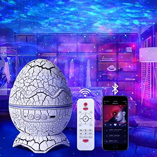 Dinosaurier Ei Galaxie Sternenhimmel Projektor mit Drahtlosem Musikplayer, Sternenprojektor Nachtlicht mit Weißem Rauschen,Nebel,Timer & Fernbedienung Beste Geschenk für Kinder/Erwachsene Schlafzimmer