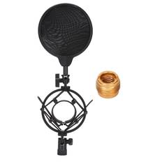 Microphone Shock Mount Anti Vibration Mic Holder Blowout Prevention Net for Recording Studios