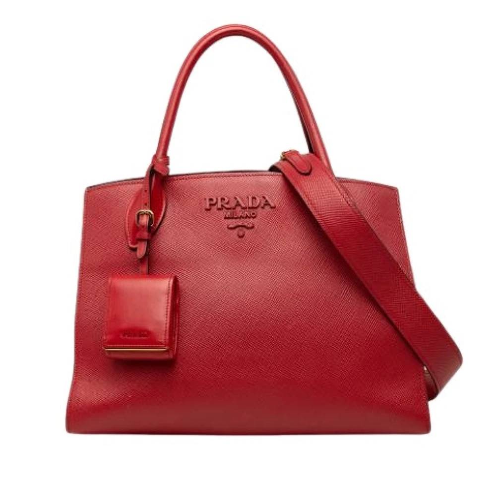 Prada Vintage Pre-owned Vintage Satchel - Vintage - Dame - Rød - ONE SIZE - Læder