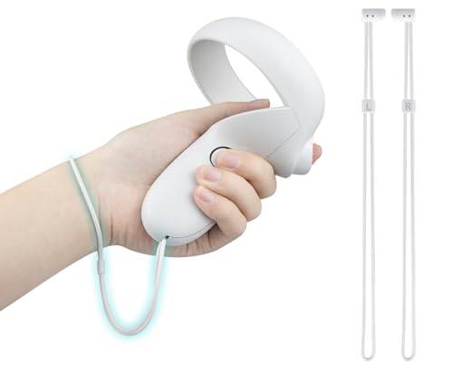 SOULWIT 1 par Uppgraderade Ersättning handledsvängar för Meta Quest 2, Hållbara & Justerbara VR-kontrollhandledsvängar Tillbehör för Oculus Quest2, Enkel DIY-installation - Vit