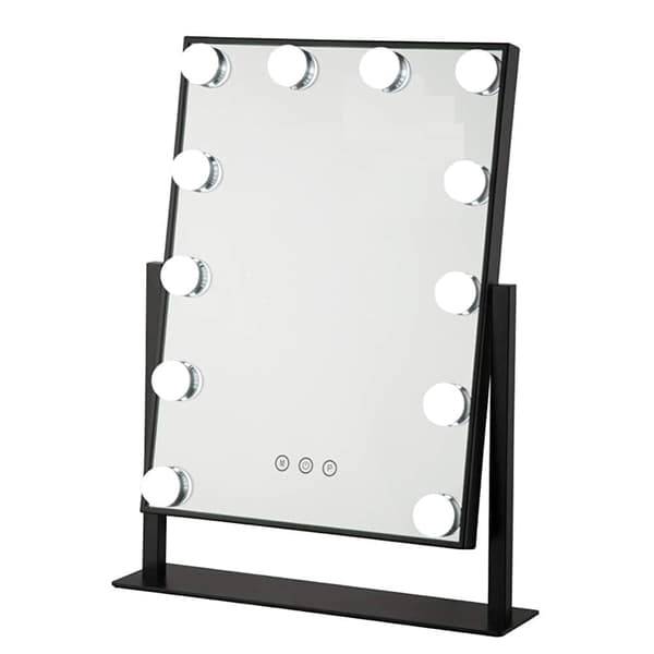 Bright Beauty Vanity Nina - makeup spejl -make up spejl med belysning - hollywood spejl - schminke spejl med lys - sort - dæmpbar med tre lystilstande