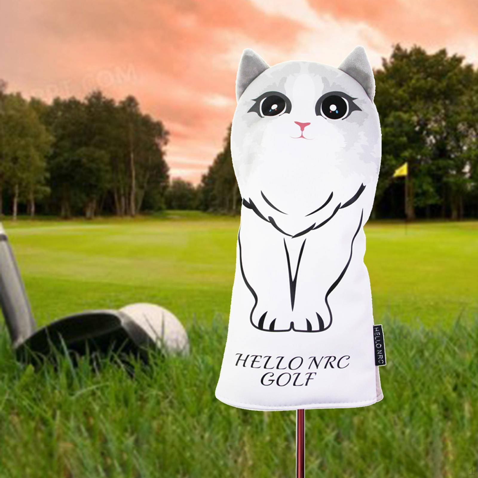 UT Golfklubbsöverdrag Cat Woods Headcover Skydd Driver Träklubbsöverdrag Lång Hals