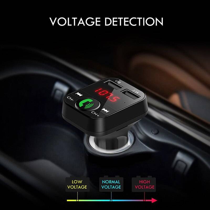 Bil handsfree trådlöst bluetooth kit fm-sändare bil mp3 radioadapter 2 usb laddare fm modulator biltillbehör