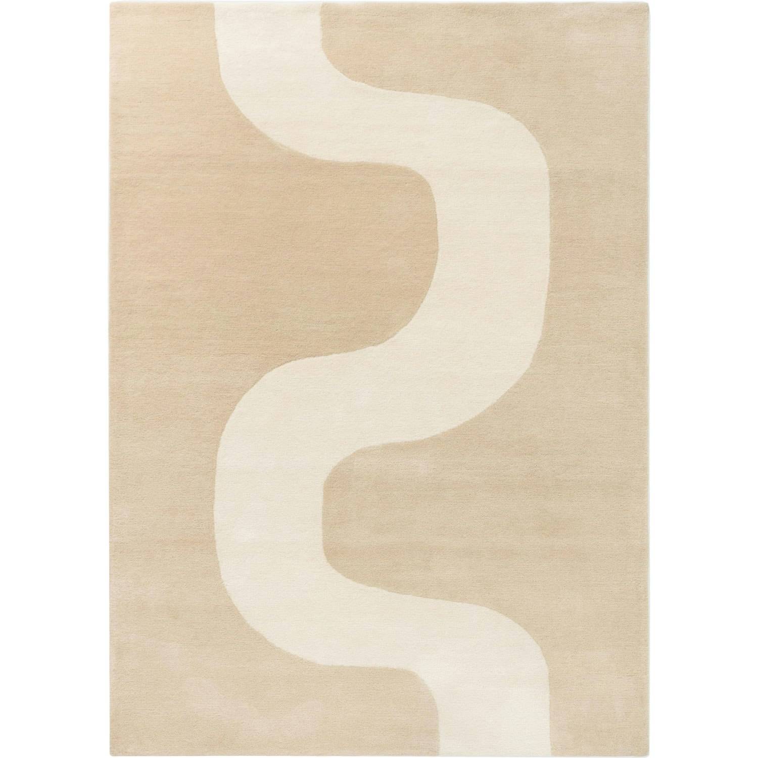 Marimekko Seireeni Tæppe 250x350 Cm - Mønstrede tæpper Uld Fra New Zeeland Warm Beige - 132701250350