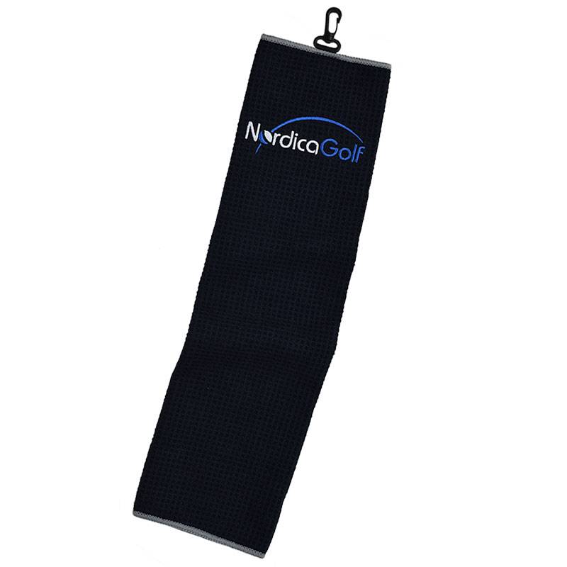 NordicaGolf Mikrofiber Trifold Handduk - Svart - Black