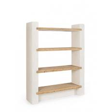 ALBI Bogreol i MDF H180 x B140 x D40 cm - Sandblæst/Natur