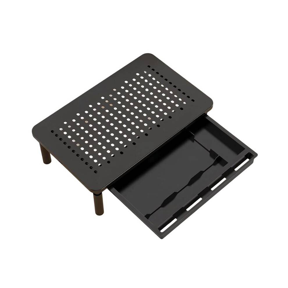 Computer Monitor Stand with Storage, 3-Height Adjustable Metal Riser with Airflow Vents, Desk Organizer.