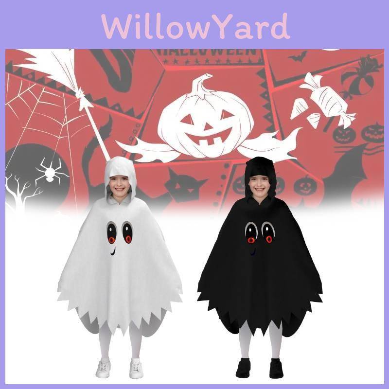 Halloween-spökdräkt för barn med retrokonststil och lysande effekt för Cosplay-evenemang 120cm vit