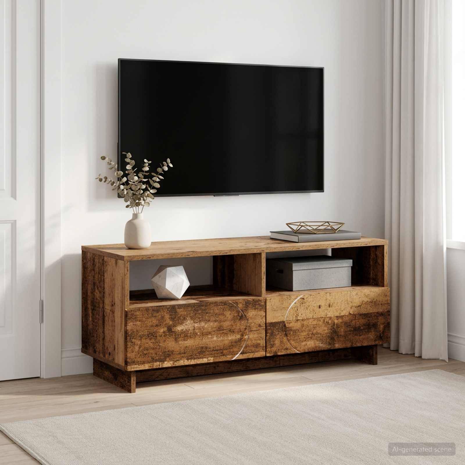 vidaXL TV-bord 90 x 34.5 x 40 cm Gammelt træ Konstrueret træ