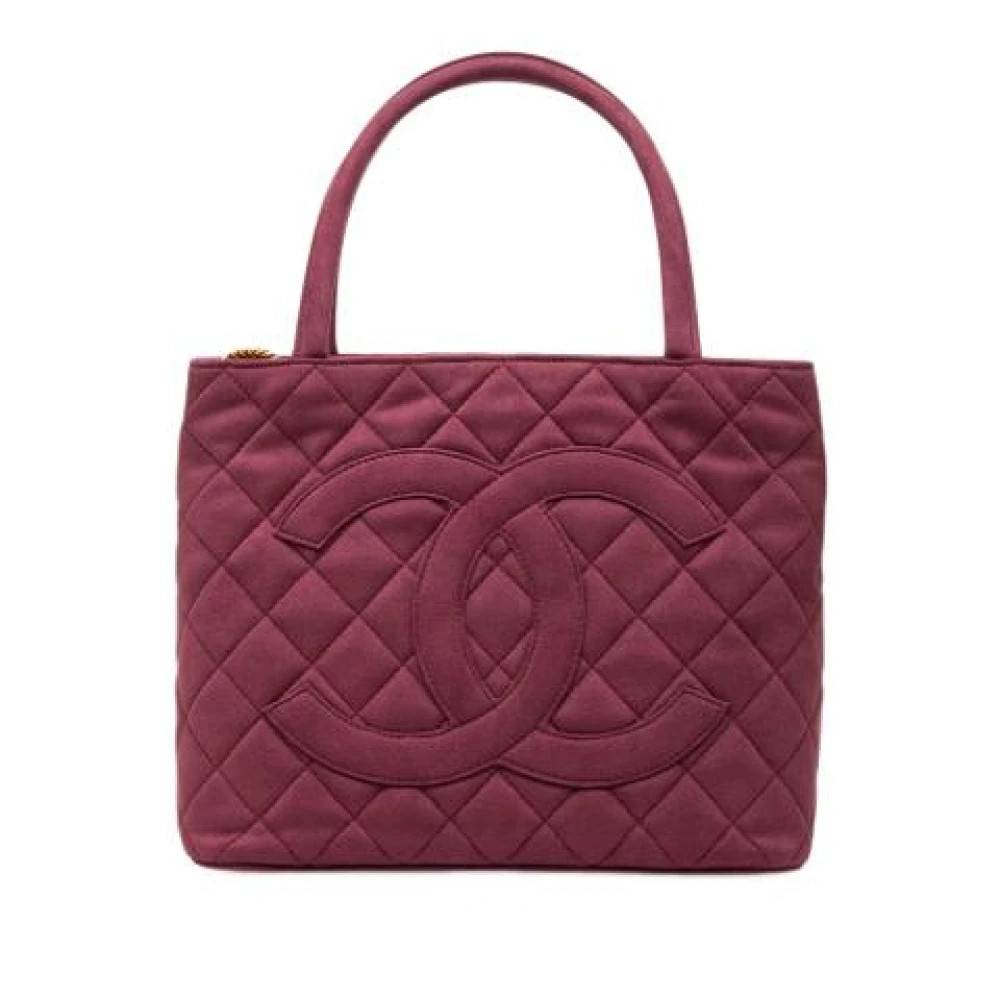 Chanel Vintage Pre-owned Medallion Tote Bag - Vintage - Dame - Rød - ONE SIZE - Uld